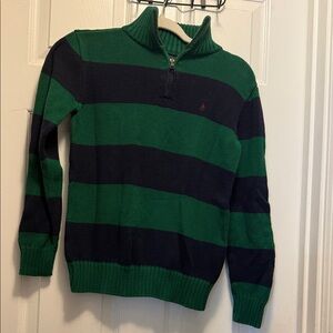 Polo Ralph Lauren Green and Black Zip-Up Sweater